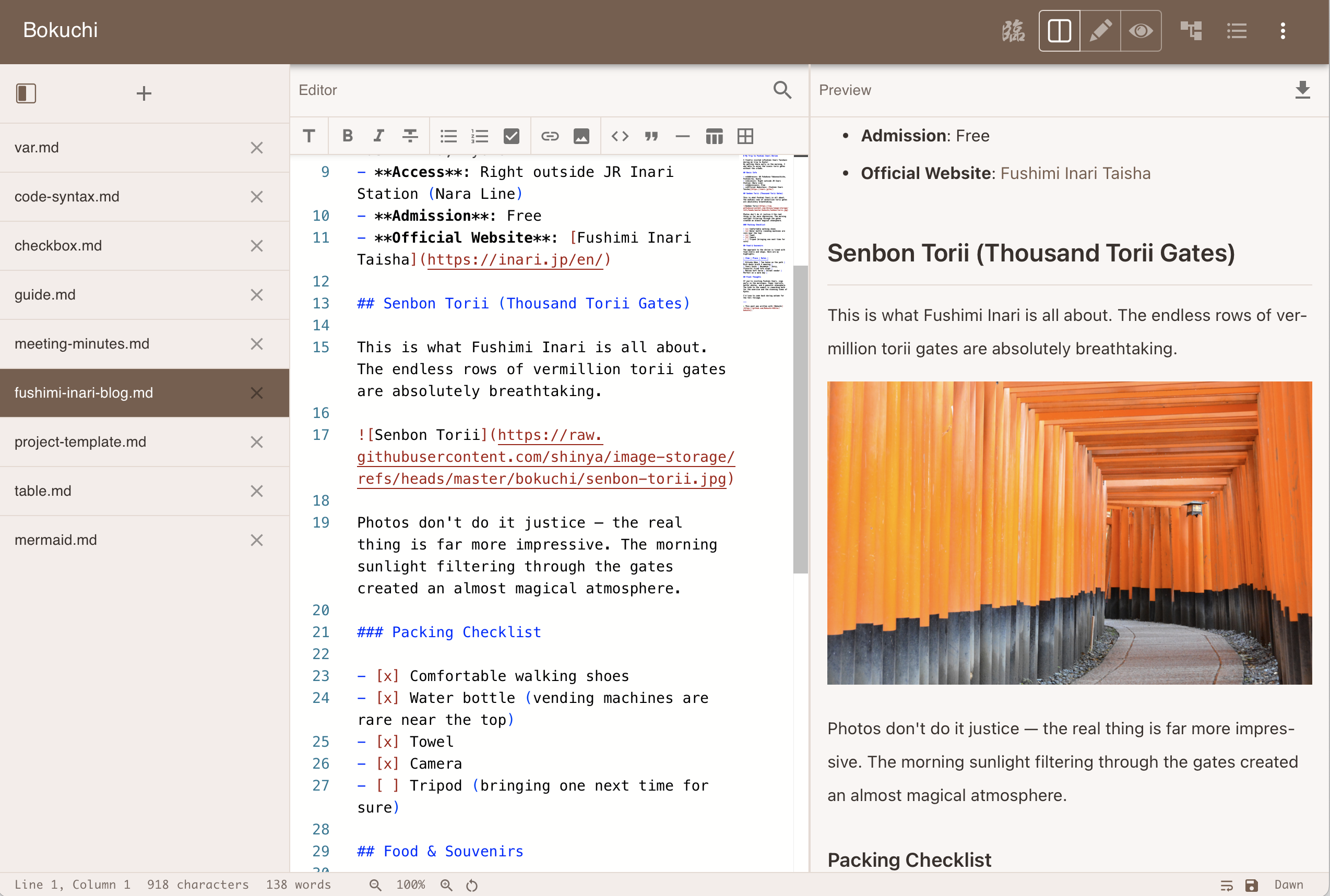 Dawn theme — warm light theme with a soft terracotta tint