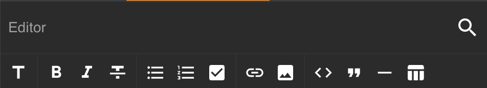Markdown toolbar close-up showing all formatting buttons